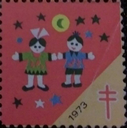 Tuberculosis Christmas Seal, children playing
