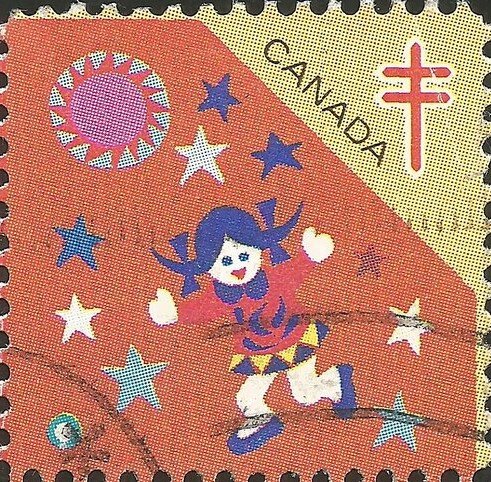 Tuberculosis Christmas Seal, children playing