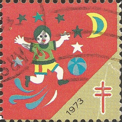 Tuberculosis Christmas Seal, children playing