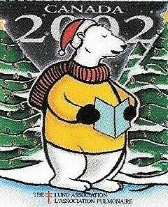 Tuberculosis Christmas Seal, Polar Bear facing right
