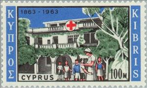 Stamp, Centenary Int'l Red Cross - Children's Centre "Kyrenia", Cyprus,  , Red Cross and Red Crescent, Healthcare, Anniversaries and Jubilees