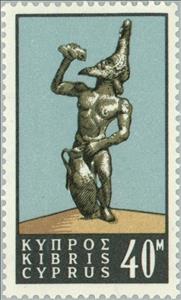 Stamp, Satyr Drinking Wine, 5th Century Statuette, Cyprus,  , Mythology, Gods and goddesses, Viticulture