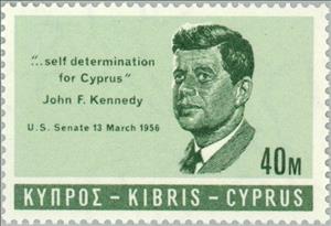 Stamp, John F. Kennedy (1917-1963), Cyprus,  , Heads of State, Famous People, Commemoration, Politicians