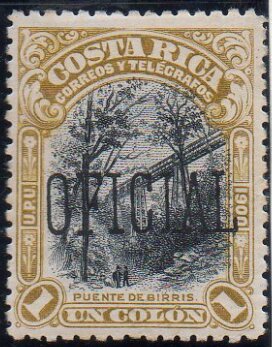 Stamp, Birris Railway Bridge - OFICIAL, Costa Rica,  , Bridges, Railways