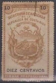 Stamp, Coat of Arms on white background, Costa Rica,  , Coats of Arms