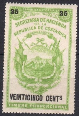 Stamp, Coat of Arms on white background, Costa Rica,  , Coats of Arms