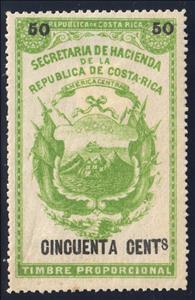 Stamp, Coat of Arms on white background, Costa Rica,  , Coats of Arms