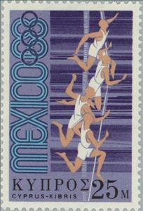 Stamp, Olympic Games Mexico, Sprint Finish Line, Cyprus,  , Special Occasions, Athletics, Olympic Games, Running