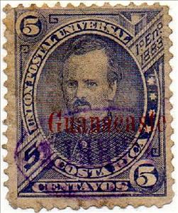 Stamp, Prospero Fernandez (1834-1885) overprint Guanacaste, Costa Rica, Guanacaste,  , Heads of State, Politicians