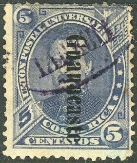 Prospero Fernandez (1834-1885) overprint Guanacaste