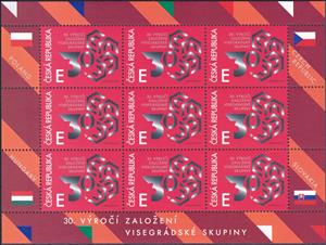 Mini Sheet, Visegrad Group, 30th Anniversary, Czech Republic,  , Diplomacy, Joint Issues