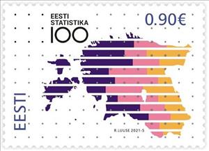 Stamp, Statistics Estonia, Centenary, Estonia,  , Maps