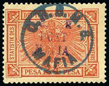 Overprinted by "G.R. POST MAFIA" on "O.H.B.M.S MAFIA"