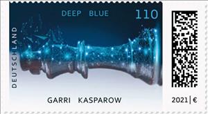 Stamp, Deep Blue Defeats Kasparov, Germany, Federal Republic,  , Chess, Computers