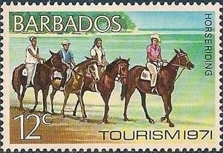Stamp, Horseback Riding, Barbados,  , Horses