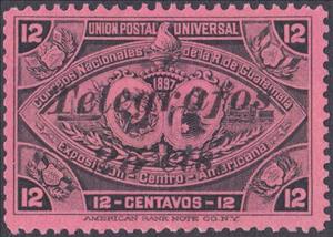 Stamp, Central American Exposition Issue overprinted Telegrafos, Guatemala,  , Telegraphy