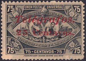 Stamp, Central American Exposition Issue overprinted Telegrafos, Guatemala,  , Telegraphy