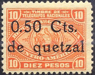 Stamp, Coat of Arms surcharged, Guatemala,  , Coats of Arms