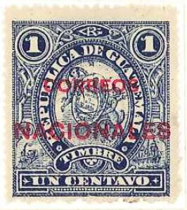 Revenue stamp with red overprint
