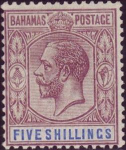 Stamp, King Georg V, Bahamas,  , Heads of State, Kings