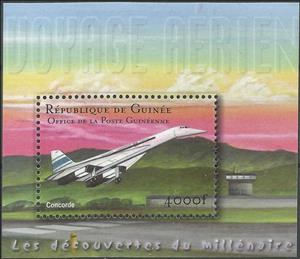 Souvenir Sheet, Concorde, Guinea,  , Aircraft, Aviation