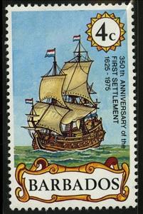 Stamp, Sailing Ship, 17th Cent, Barbados,  , Ships