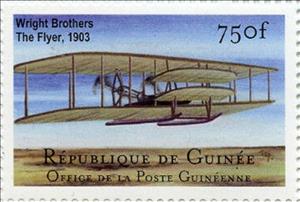 Stamp, Wright Flyer I (1903), Guinea,  , Aircraft, Aviation