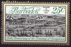 Stamp, 350th anniv. of founding of Bridgetown, Barbados,  , Townscapes / City Views