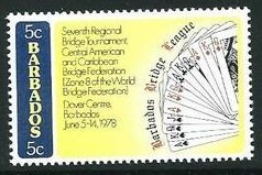 Stamp, Freak Bridge Hand, Barbados,  , Playing Cards