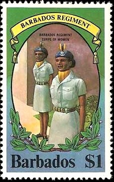 Stamp, Womans Corps, Barbados,  