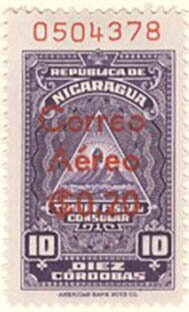 Stamp, Consular Surcharged, Nicaragua,  