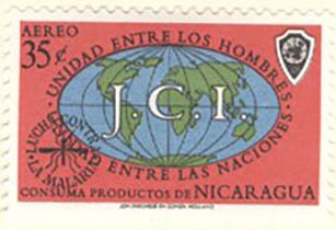 Globe with J.C.I. Overprinted