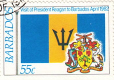 Stamp, Barbados Flag and Arms, Barbados,  