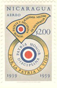 Stamp, Military Academy Emblem, Nicaragua,  