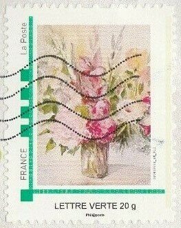 Stamp, Painting of Vase of Flowers, Personalized and Private Mail Stamps,  , Flowers, Paintings