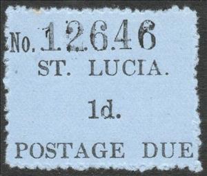 Stamp, Country name and postage due, Saint Lucia,  , Numbers