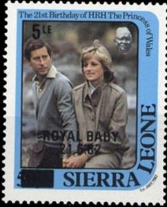 Stamp, Honeymoon surcharged, Sierra Leone,  , Princes, Princesses