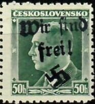 Stamp, Dr. Edvard Beneš, overprinted, Sudetenland,  , Heads of State