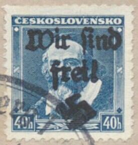 Stamp, Jan Ámos Komenský, overprinted, Sudetenland,  , Famous People, Teachers