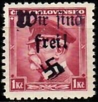 Stamp, Tomáš Garrigue Masaryk, overprinted, Sudetenland,  , Heads of State