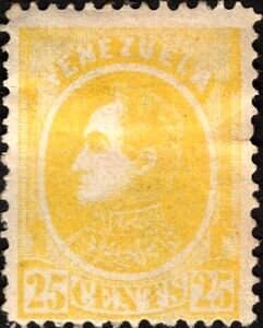 Stamp, Effigy of Simón Bolívar, Venezuela,  , Famous People, Freedom Fighters, Generals, Heads of State, Heroes, Independency Activists, Men, Politicians