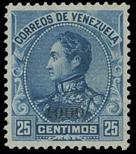 Stamp, Effigy of Simón Bolívar, Overprinted, Venezuela,  , Famous People, Freedom Fighters, Generals, Heads of State, Heroes, Independency Activists, Men, Politicians