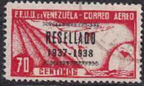 Stamp, Panoramic View of Venezuela, Overprinted, Venezuela,  