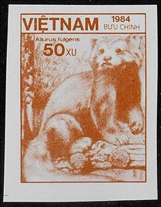 Stamp, Red Panda (Ailurus fulgens), Vietnam,  , Animals (Fauna), Mammals
