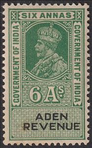 Stamp, King George V, Aden,  , Crowns and Coronets, Famous People, Heads of State, Kings, Men, Royalty
