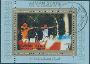 Souvenir Sheet, Archery, Ajman,  , Archery, Olympic Games, Sports