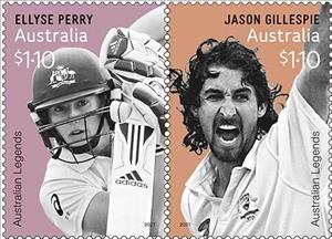 Se-tenant, Ellyse Perry/Jason Gillespie, Australia,  , Cricket, Sports, Women