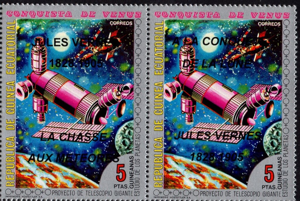 1973 Stamps with Overprint For Jules Verne