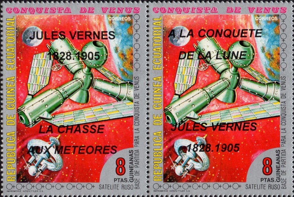 1973 Stamps with Overprint For Jules Verne