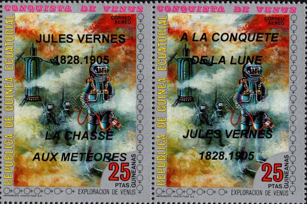 1973 Stamps with Overprint For Jules Verne